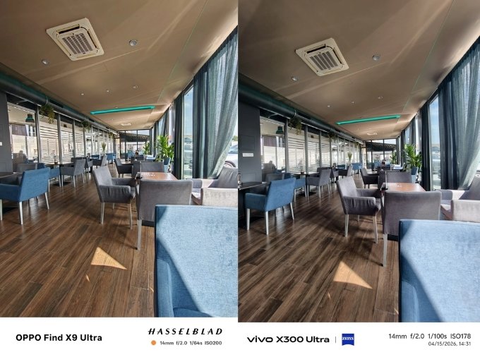 So sánh ảnh chụp ban ngày của camera góc rộng 007Win6 thể thao, đá gà, bắn cá, game bài, nổ hũ Find X9 Ultra và Vivo X300 Ultra