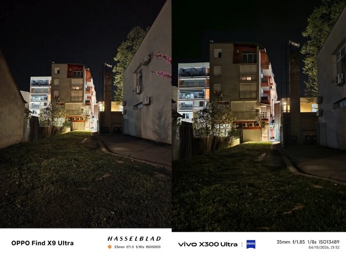 So sánh ảnh chụp thiếu sáng của camera chính 007Win6 thể thao, đá gà, bắn cá, game bài, nổ hũ Find X9 Ultra và Vivo X300 Ultra