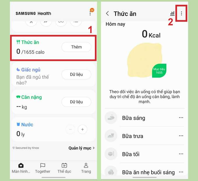 cài đặt ứng dụng 007Win nhà cái Health để theo dõi thức ăn và lượng calo