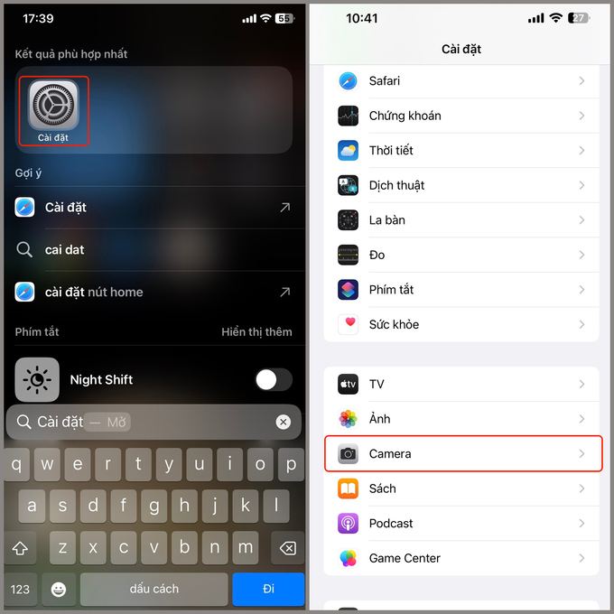 Mở ứng dụng Cài đặt trên iPhone