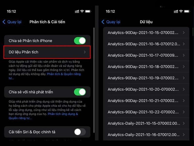 Nhận biết iPhone đã thay linh kiện với hai dòng chữ Panic Full và Reser Counter