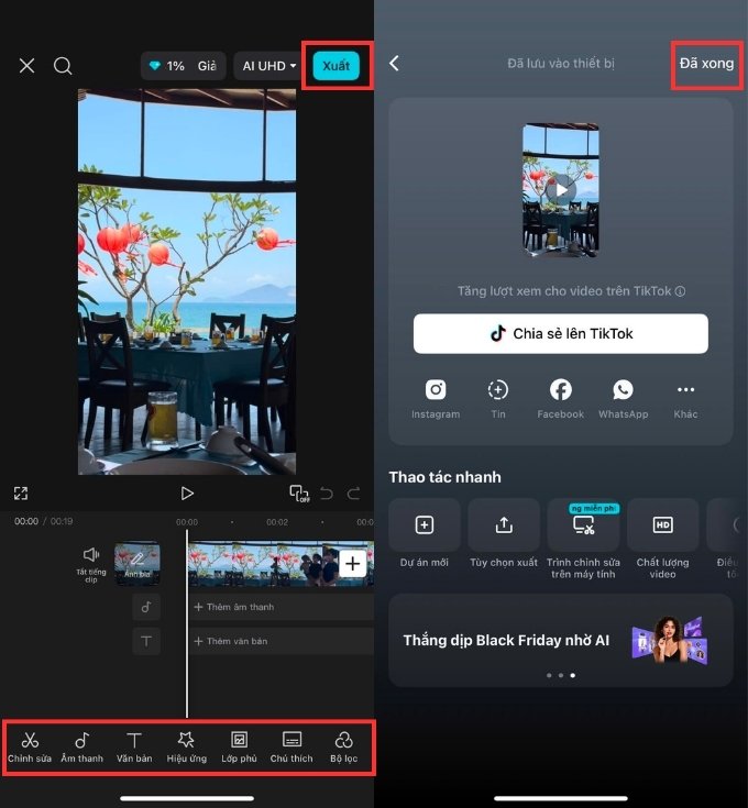 Phần mềm Capcut chỉnh sửa, ghép video trên iPhone