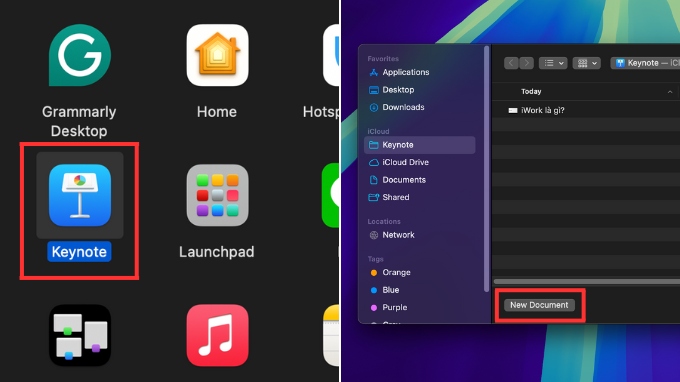 Cách tạo bài thuyết trình mới trong Keynote