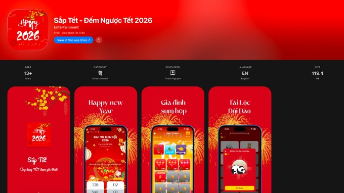 Sắp Tết - Đếm ngược Tết 2026 (Android/iOS)