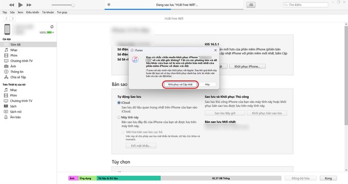 Cách reset iPhone trên máy tính qua ứng dụng iTunes
