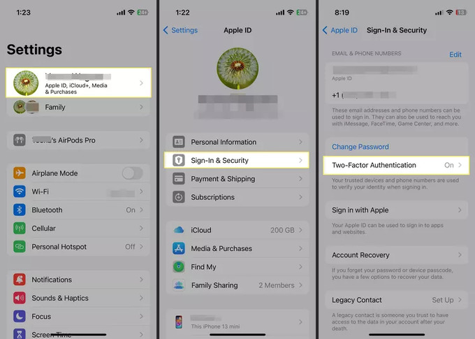 Kích hoạt xác thực 2 yếu tố cho Apple ID