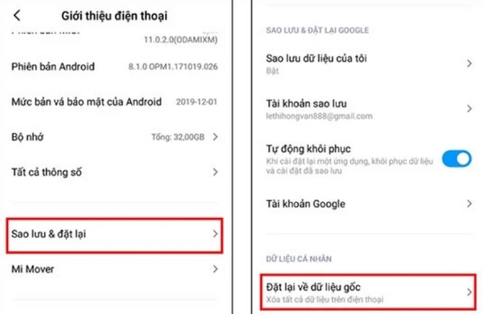 Chấp nhận yêu cầu xác nhận và đồng ý với những điều kiện & điều khoản và chờ quá trình khôi phục cài đặt gốc hoàn tất