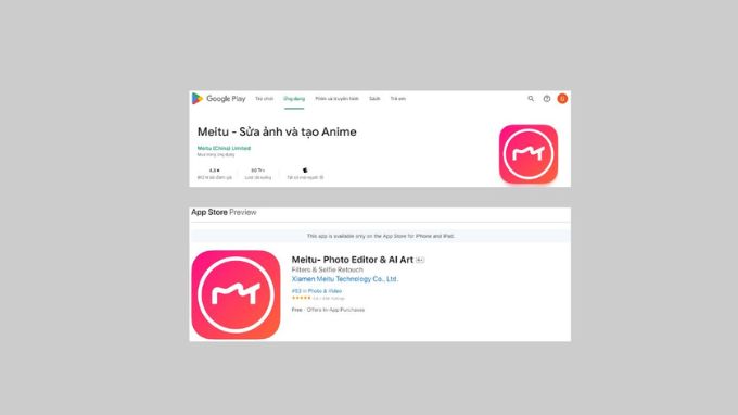 Ứng dụng Meitu hỗ trợ ghép ảnh