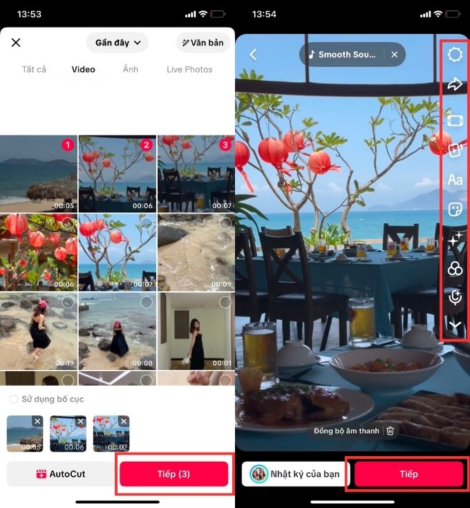 Ghép video trên iPhone với ứng dụng TikTok