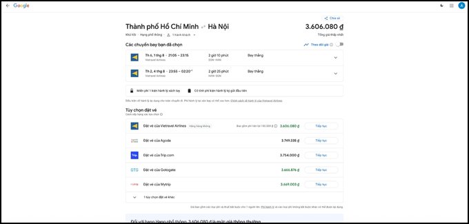 Cách sử dụng Google Flight để săn và đặt vé máy bay