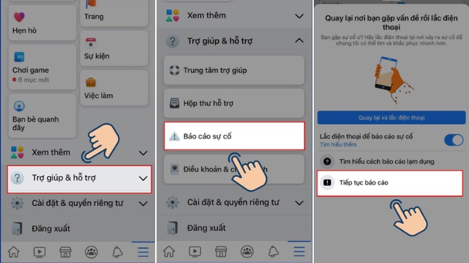 Liên hệ hỗ trợ từ Facebook