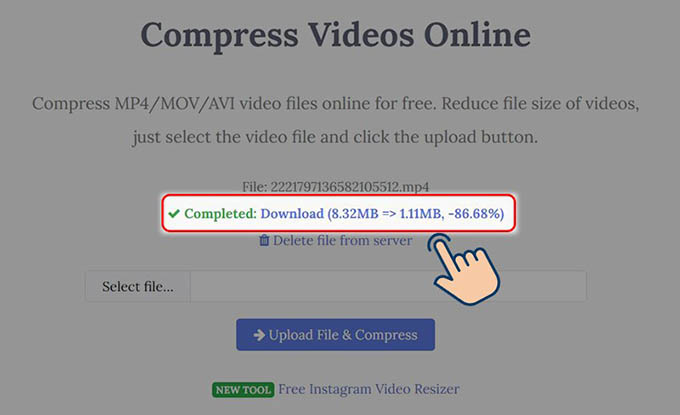 Sử dụng Youcompress để giảm 007Win.com Số #1 Tặng 77K video