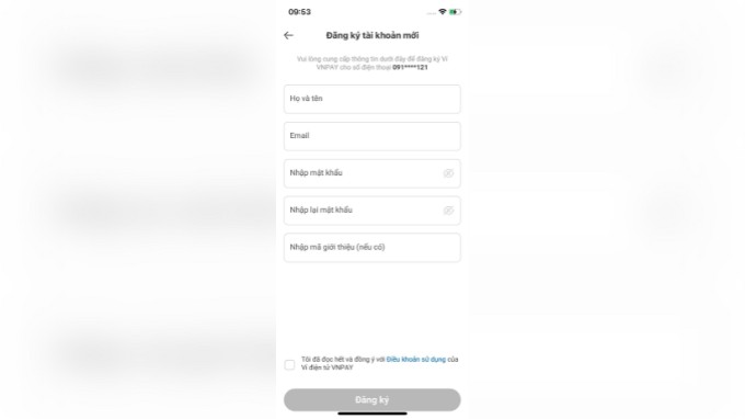 Bước 3 đăng ký tài khoản VNPAY