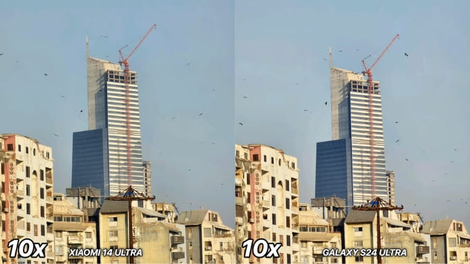 Camera tele ở mức zoom cao như 10x
