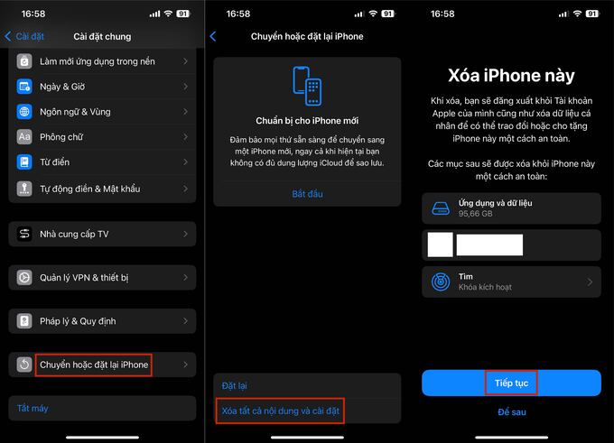 Khôi phục cài đặt gốc iPhone