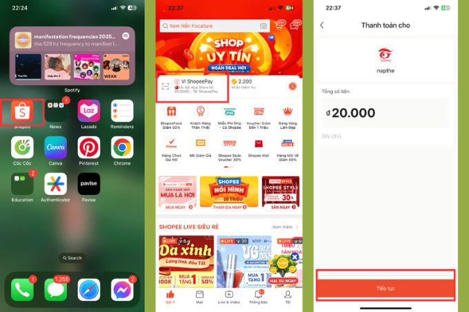 Cách Nạp Thẻ Game Trên Shopee 3