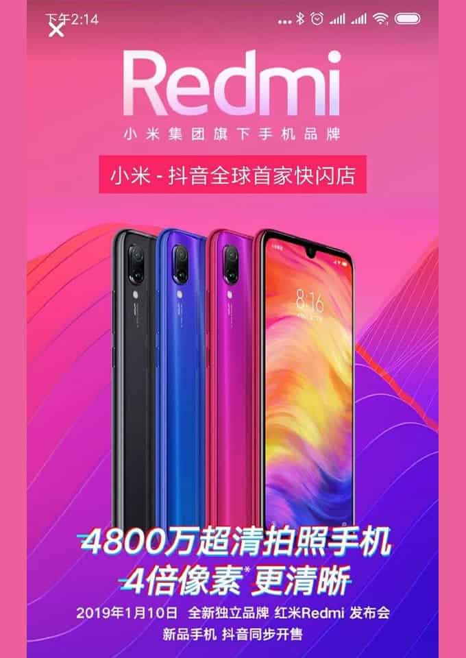Poster mới nhất của Redmi 7 được tung ra