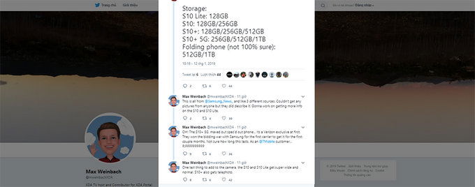 Chi tiết bộ nhớ của 007Win nhà cái Galaxy S10 và điện thoại gập bị rò rỉ