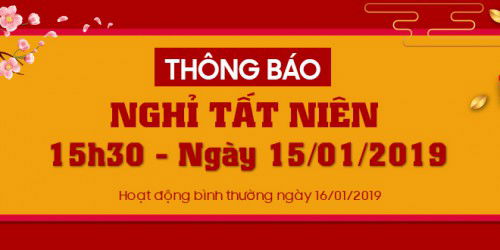 Thông báo: Cửa hàng 007WIN tạm nghỉ sớm ngày 15/01 nhân dịp tất niên công ty