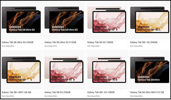 Galaxy Tab S8 bị rò rỉ nhiều thông tin bởi trang mạng điện tử Amazon