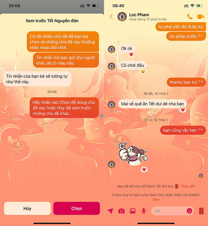 Bạn đã biết cách mang Tết vào các cuộc hội thoại trong Messenger hay chưa?
