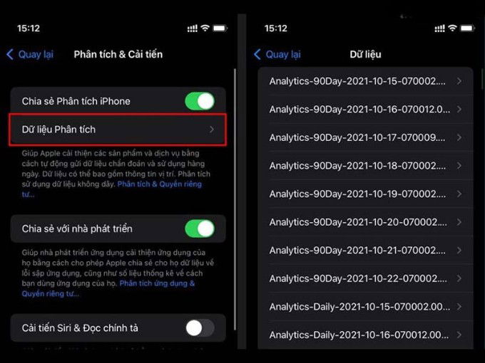 Nhận biết iPhone đã thay linh kiện với hai dòng chữ Panic Full và Reser Counter