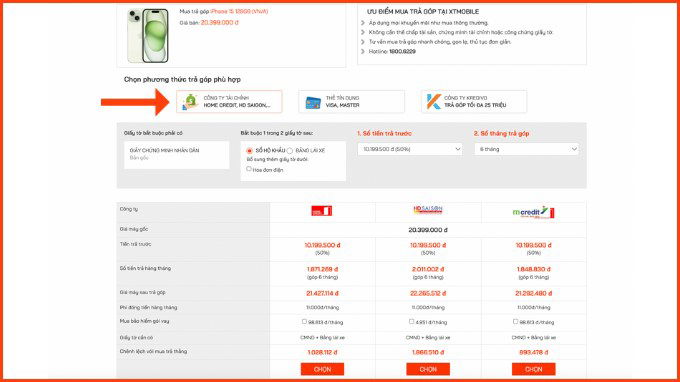 Mua trả góp iPhone 15 qua công ty tài chính