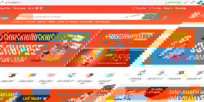 Cách tải Shopee trên máy tính bằng cách sử dụng trình duyệt Web