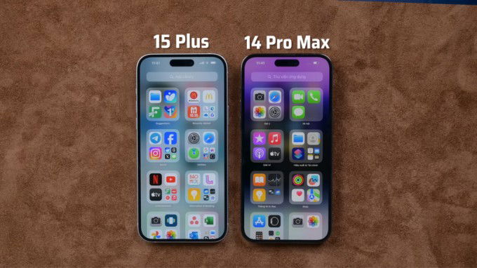 Màn hình của Phone 15 Plus và iPhone 14 Pro Max