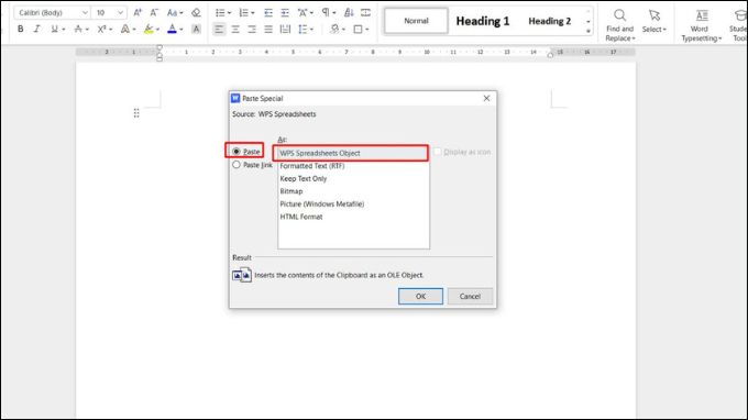 Cách chèn bảng Excel vào Word bằng đối tượng nhúng