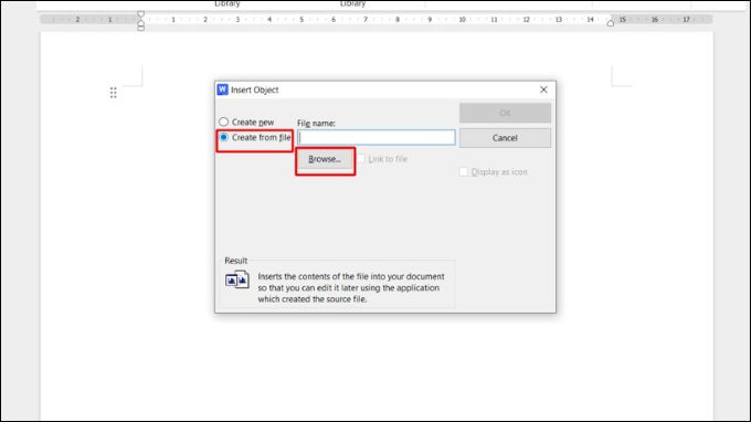 Cách chèn bảng Excel vào Word bằng lệnh Insert
