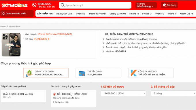 Các hình thức trả góp tại 007WIN