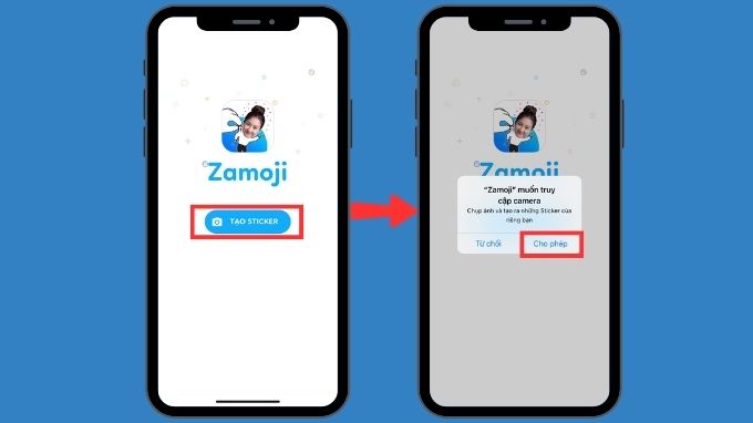 Nhấn lệnh Tạo sticker hiện giữa App 007Win hỗ trợ đa dạng nền tảng