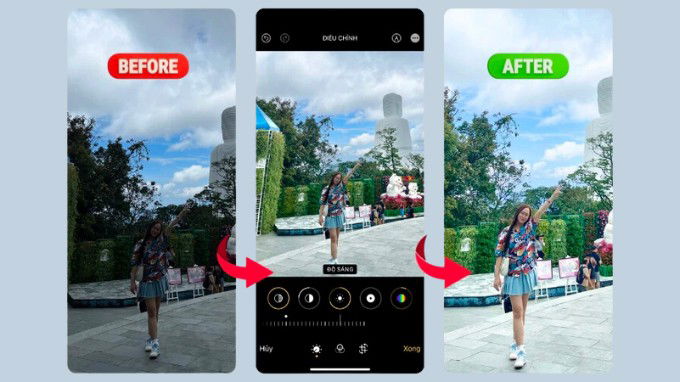 Công thức chỉnh ảnh ngược sáng trên iPhone