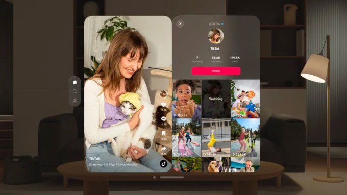Trải nghiệm xem video TikTok trên Apple Vision Pro