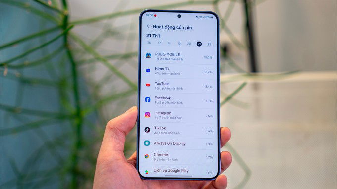 Thời lượng pin được cải thiện