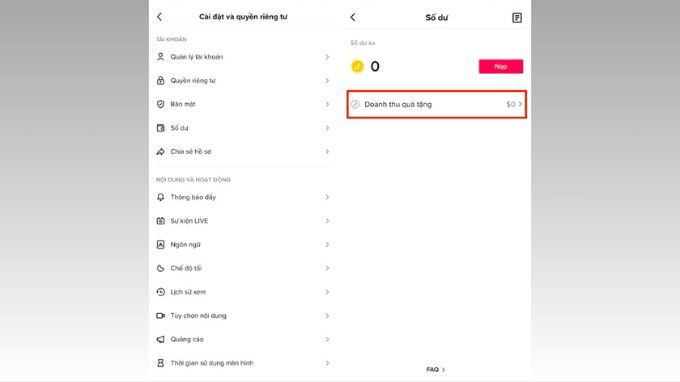 Bước 2 rút tiền trên TikTok về tài khoản ngân hàng