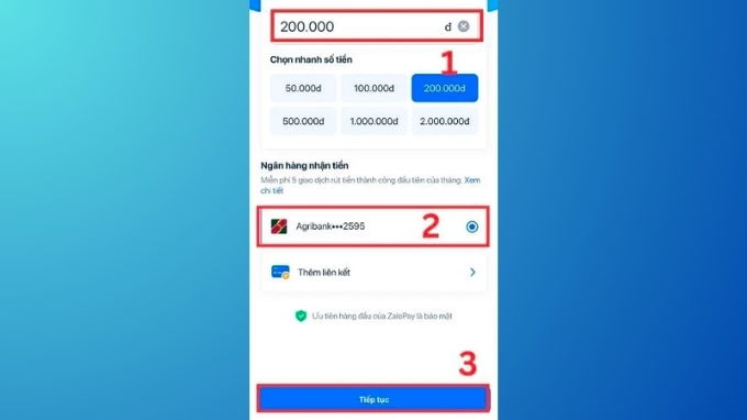 Bước 3 chuyển tiền từ ví ZaloPay sang ví Momo