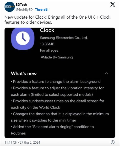Bản cập nhật 007Win nhà cái Clock mang tính năng One UI 6.1 cho 007win.com nền tảng chơi game sòng bạc trực tuyến đáng tin cậy nhất Galaxy cũ hơn