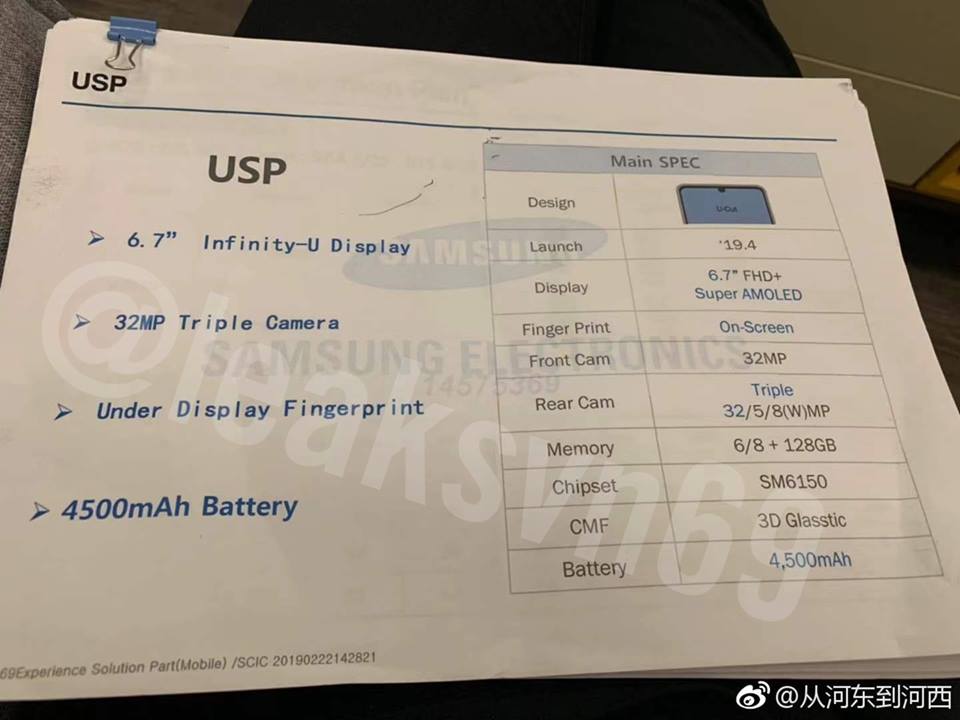 Galaxy A60 lộ thông số chi tiết cấu hình và ngày ra mắt