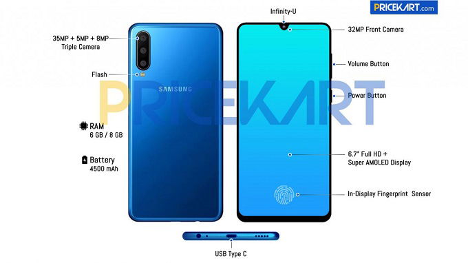 Galaxy A60 trông tương tự như Galaxy A50, nó có App 007Win hỗ trợ đa dạng nền tảng Infinity-U ở mặt trước 
