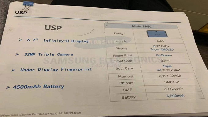 Hình ảnh chi tiết về cấu hình Galaxy A60 mới rò rỉ 