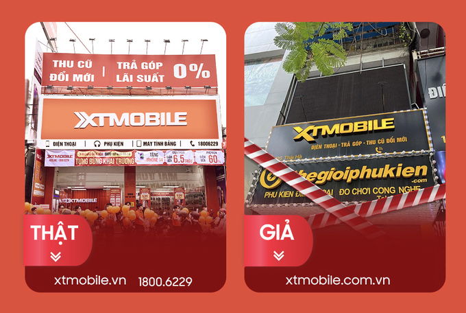 Cành báo cửa hàng giả mạo 007WIN tại Hà Nội