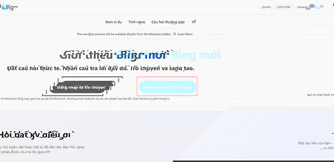 Truy cập vào trang web Bing để cài đặt ứng dụng trên máy tính