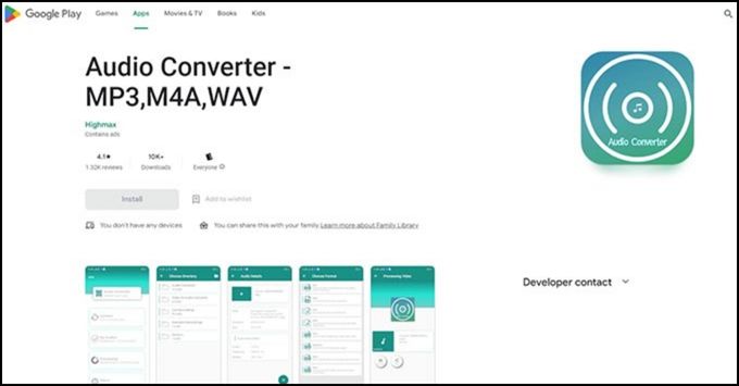 Ứng dụng Audio Converter for Android