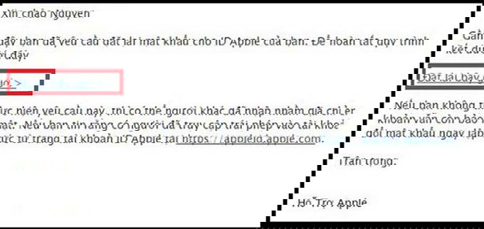 Đặt lại mật khẩu iCloud mới qua email