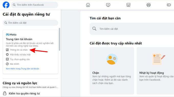 Bước 3 sao lưu dữ liệu trước khi chuyển Facebook cá nhân sang fanpage