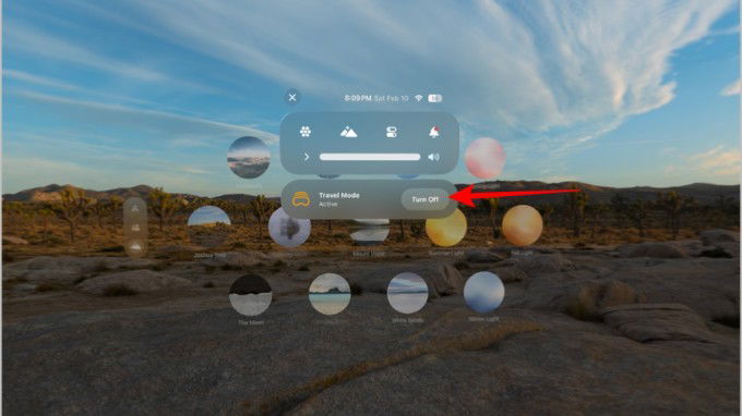Tắt Chế độ Du lịch trên Apple Vision Pro