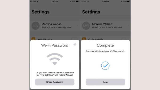 Chia sẻ mật khẩu giữa 2 thiết bị iPhone