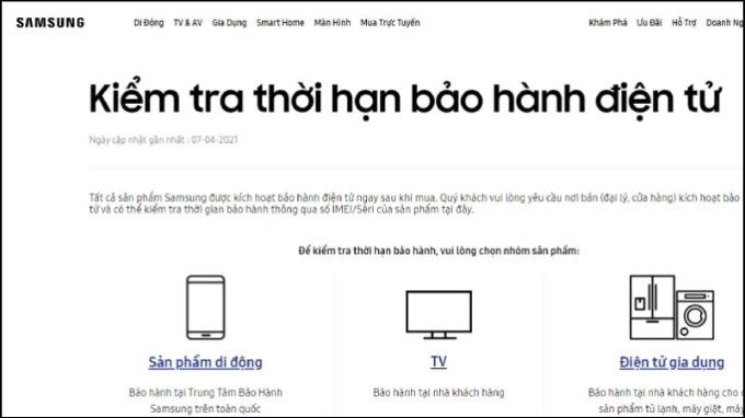 Bước 1 kiểm tra bảo hành